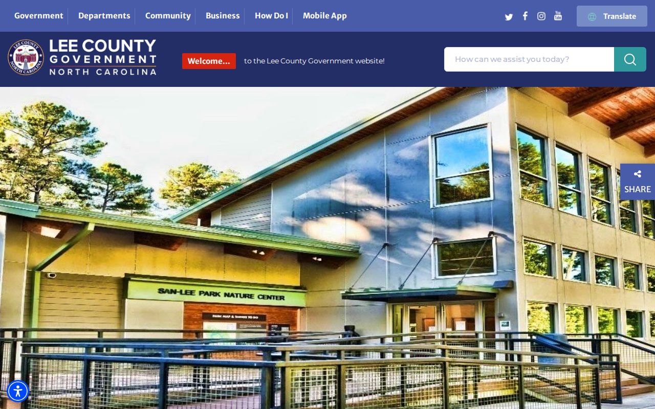 Lee County government page linking official arrest and custody resources